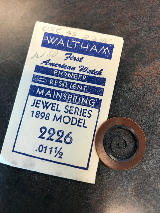 Waltham Factory Mainspring for 6/0s Jewel & '42 Series No. 2226 - Steel