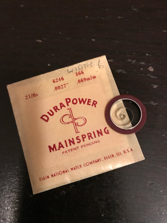Elgin DuraPower Factory Mainspring for 21/0s No. 6246 - Alloy