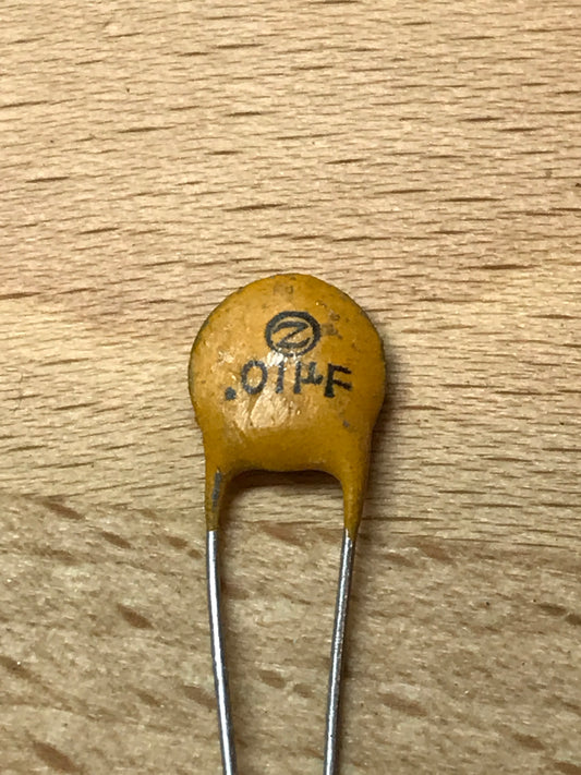 8 x .01uf 10v DC Ceramic Disk Capacitors - New