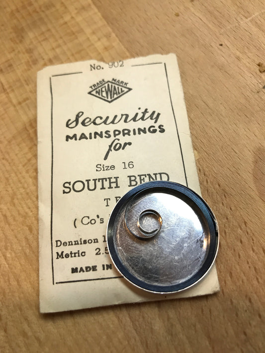 Newall Security Mainspring #902 for South Bend 16s No. 17528 - Steel