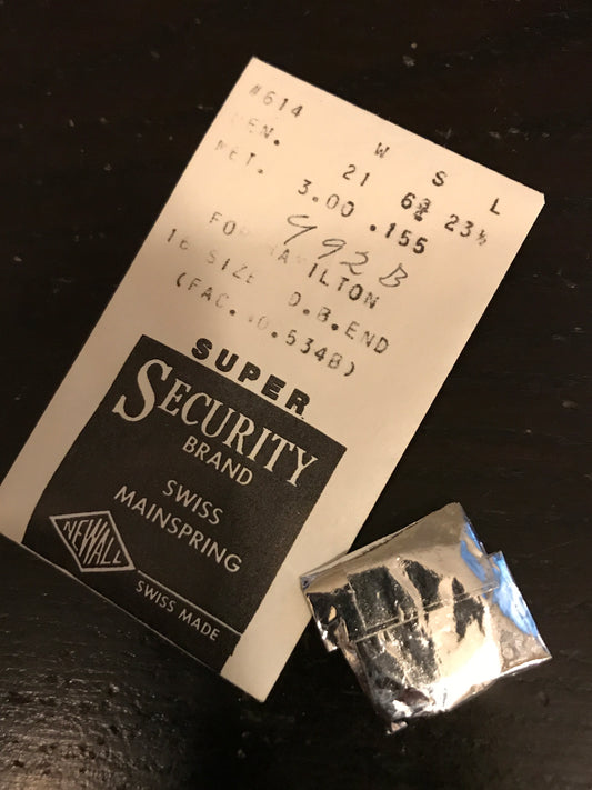 Newall SUPER Security Mainspring #614 for 16s Hamilton 534B / 718050 - Alloy