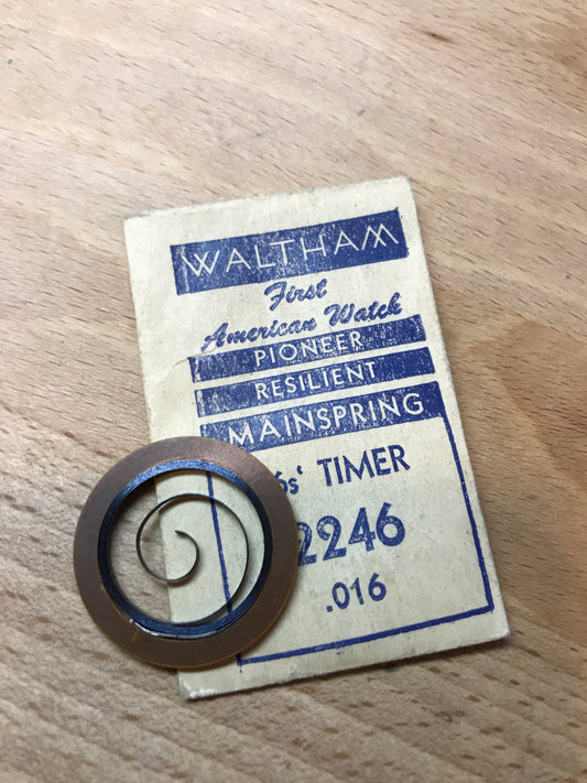 Waltham Factory Mainspring for 16s Timer No. 2246 - Steel