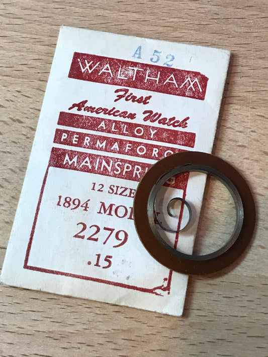 Waltham Factory Mainspring 12s Waltham Model 1894 #2279 / 2224A - Alloy
