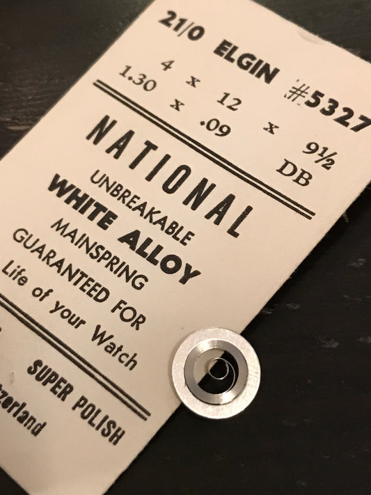 National Unbreakable Mainspring for Elgin 21/0s 5327 / 6004 - Alloy