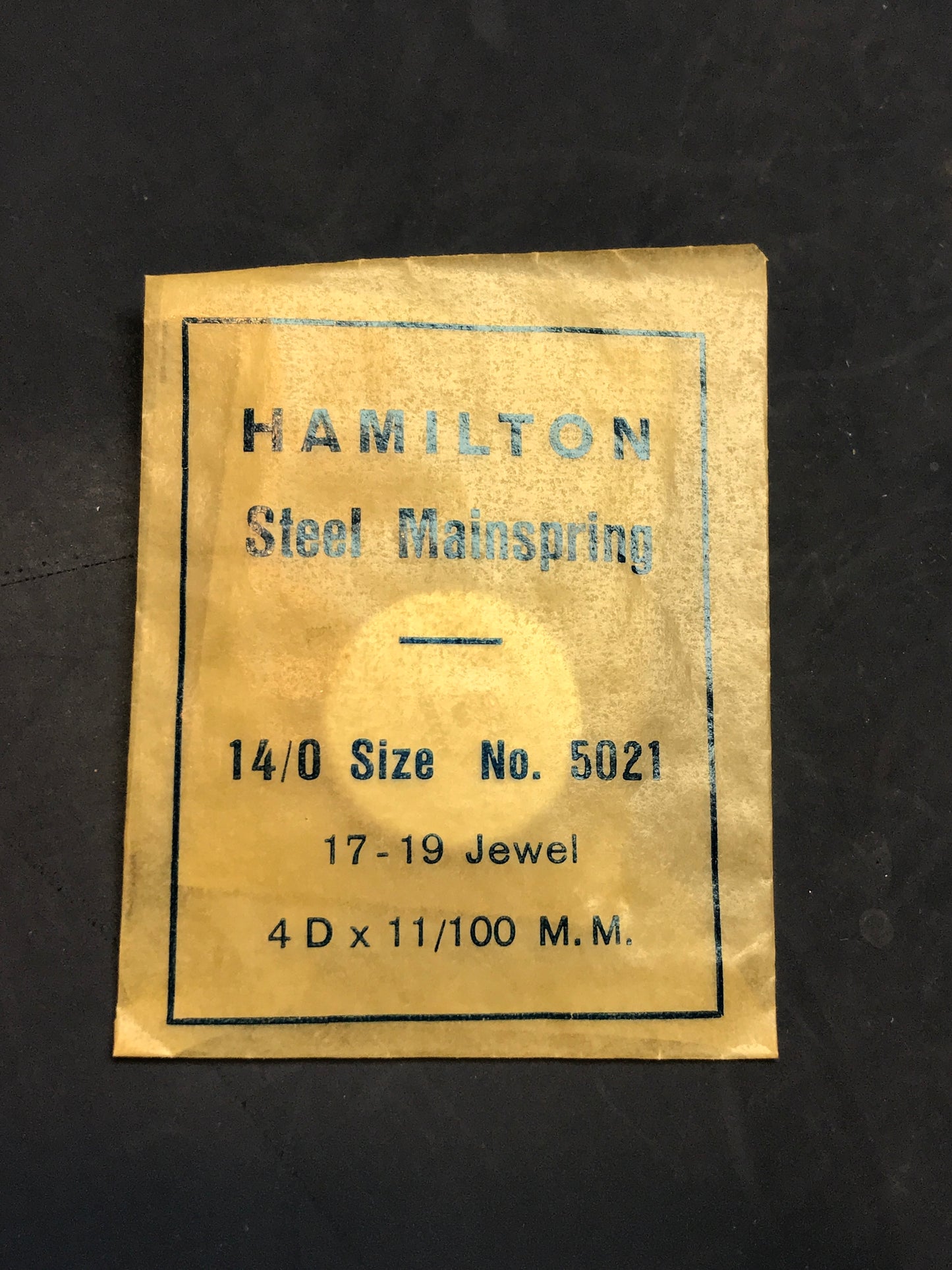 Hamilton Factory Mainspring for 14/0s Hamilton Factory No. 5021- Steel