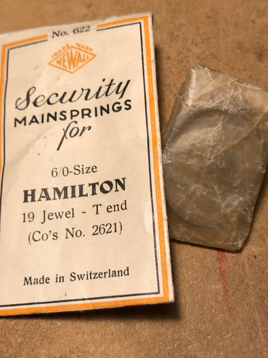 Newall Security Mainspring #622 for Hamilton 6/0s #2621- Steel