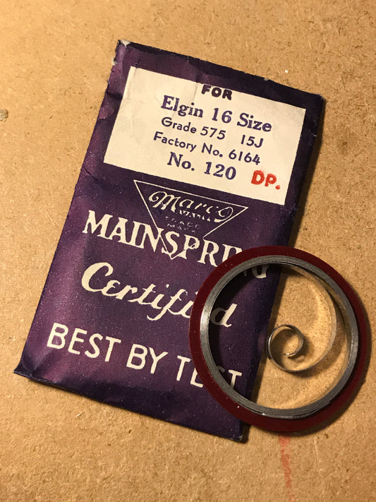 Marco Mainspring #120 for Elgin 16s Grade 575 No. 6161 - Alloy