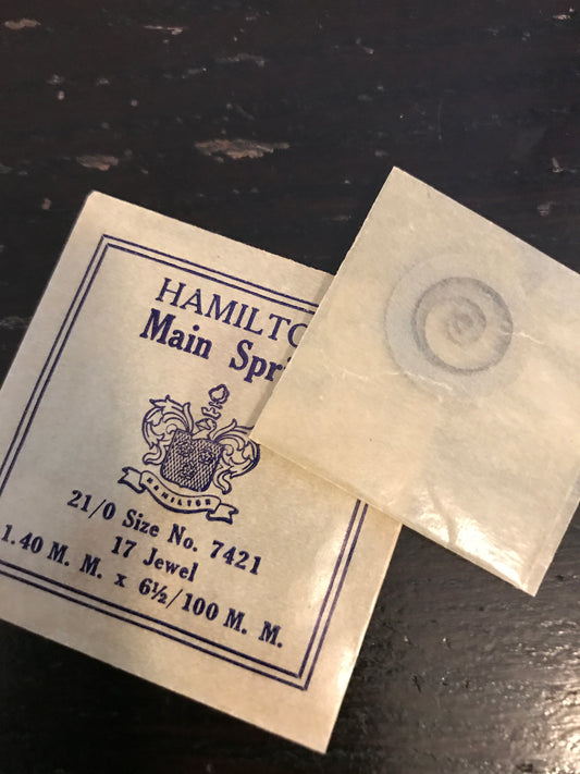 Hamilton Factory Mainspring for 21/0s Hamilton Grades 750 & 751 No. 7421 - Steel