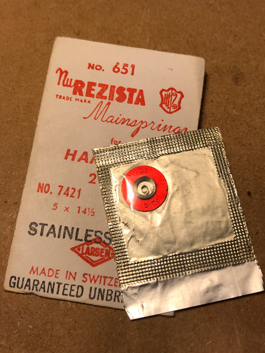 NuREZISTA Mainspring #651 for 21/0s Hamilton No. 7421 / 46432 / 717571 - Alloy