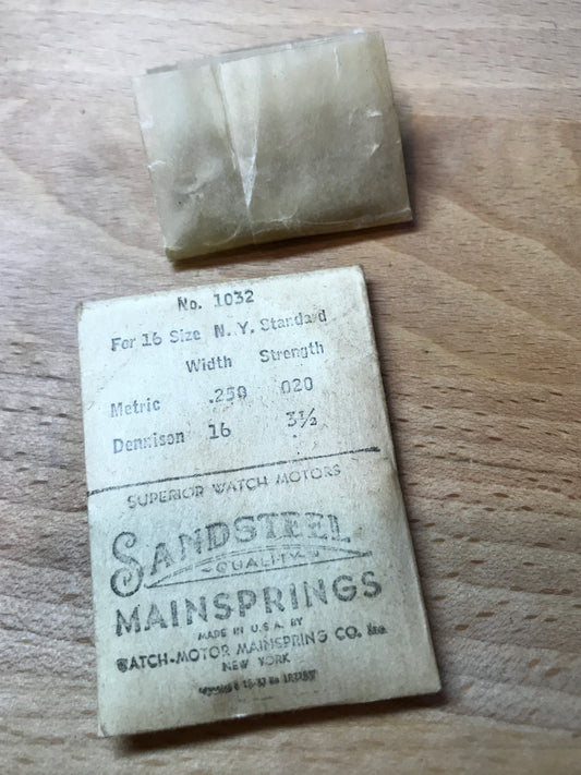 Sandsteel Mainspring for 16s N.Y. Standard No. 1032 - Steel