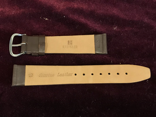 Kreisler 18mm Dark Brown Genuine Leather Watch Strap