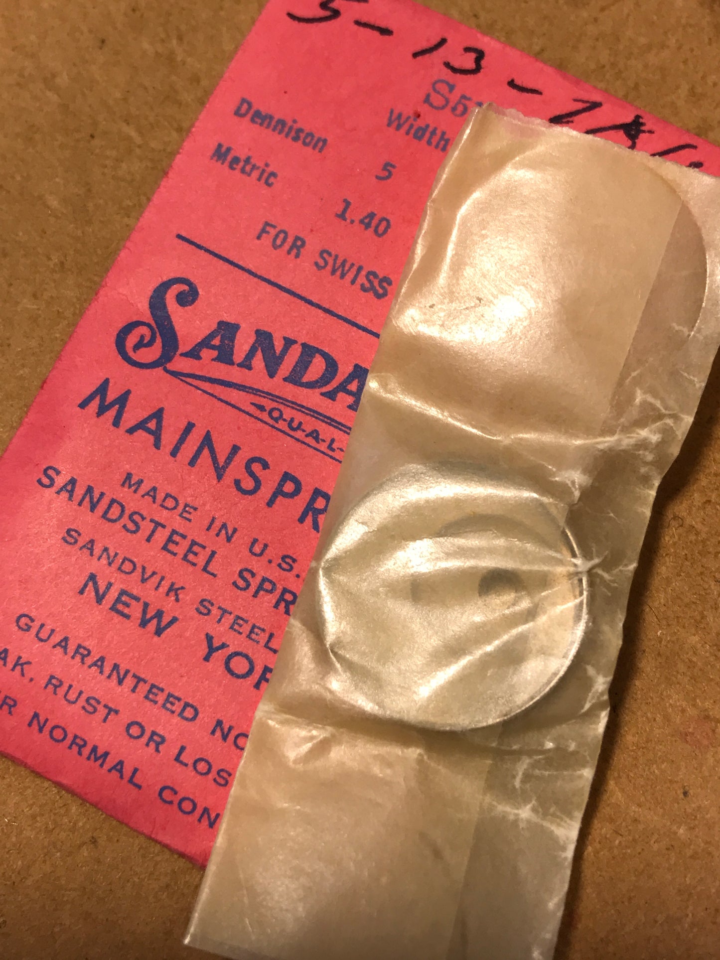 Sandsteel Sandalloy Mainspring S5103 for AS 1393, Westfield 6WN +many more