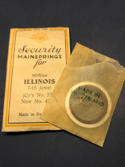 Newall Security Mainspring #756 for 16s Illinois #47316 - Steel
