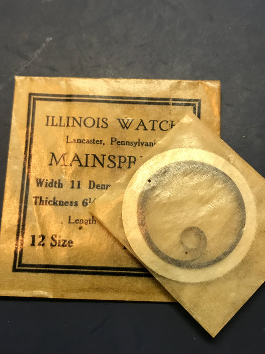 Illinois Factory Mainspring for 12s movements Factory No. 47342 - Steel
