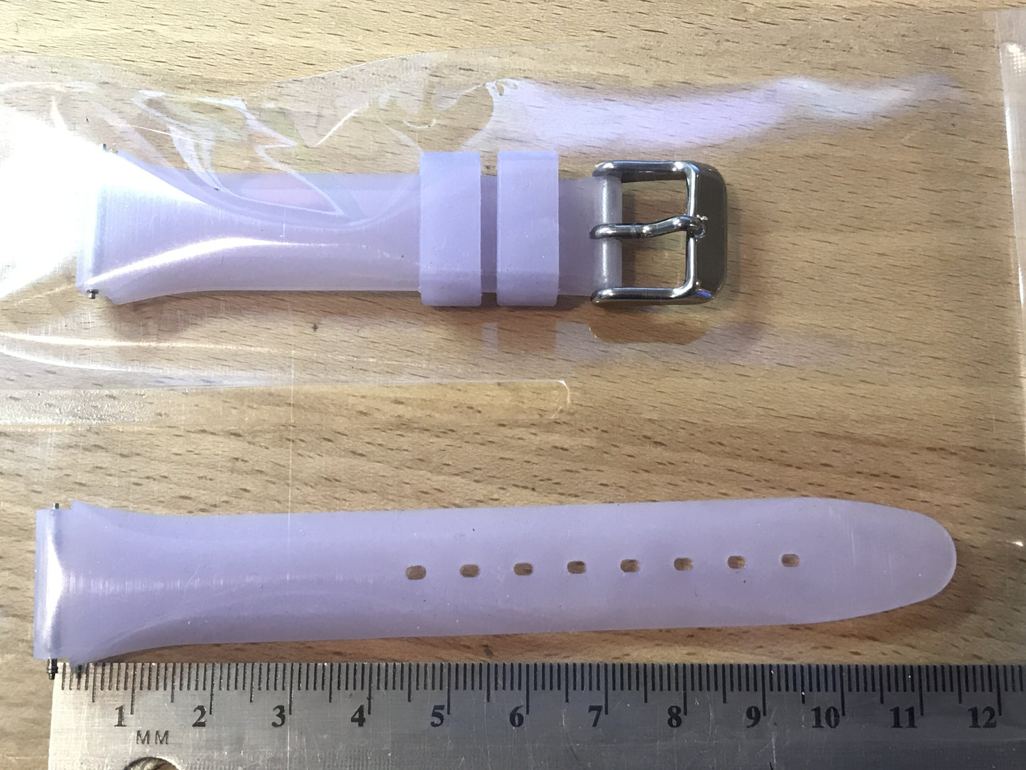 18mm Light Purple Silicone Rubber Watch Strap