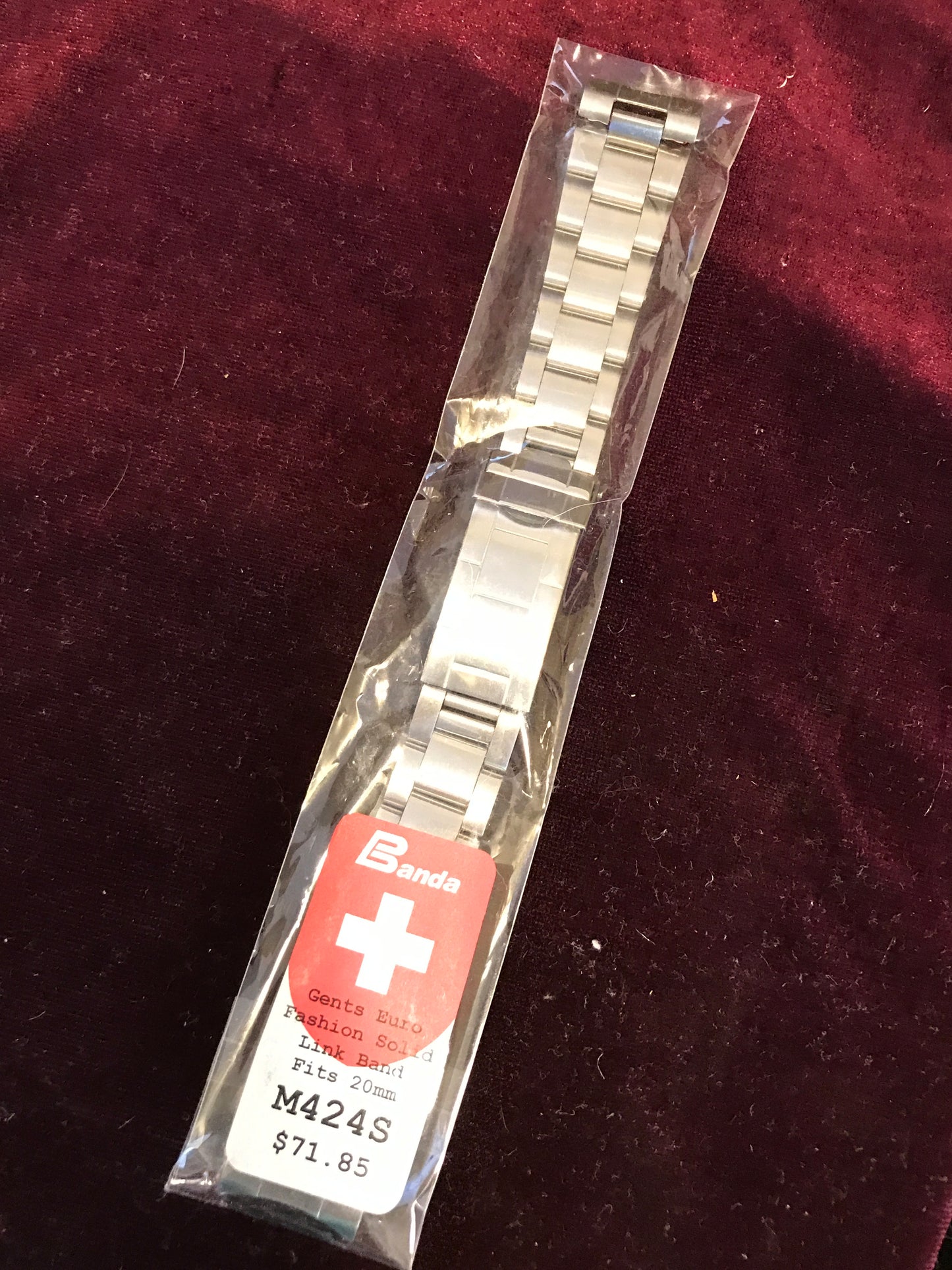 Banda 20mm Mens Euro Fashion Solid Link Band - New in bag