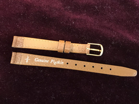 3/8" Tan Pigskin Stitched Ladies Wrist Watch Strap - NOS