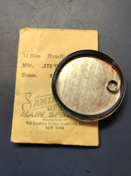 Sandsteel Mainspring for Hamilton 12s No. 3028 - Steel