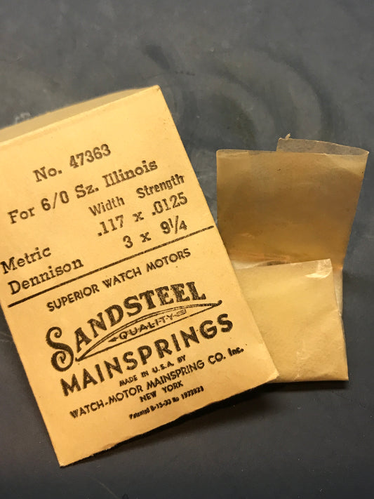 Sandsteel Mainspring for Illinois 6/0s #47363 - Steel