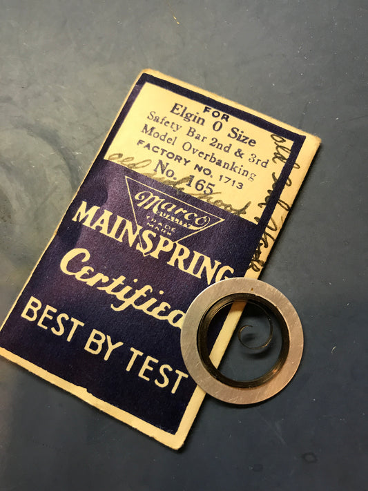 Marco Mainspring #165 for Elgin 0s Factory No. 1713 - Steel