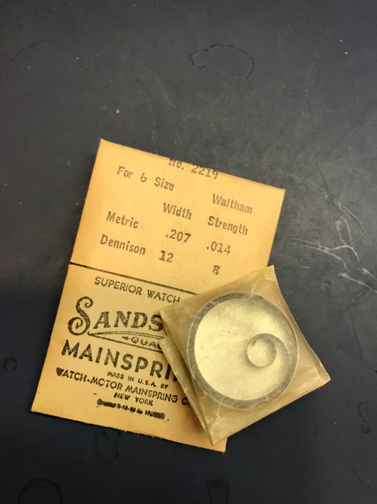 Sandsteel Mainspring for 6s Waltham No. 2219 - Steel