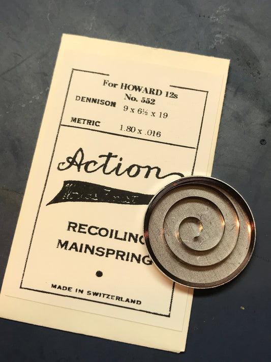 Action Mainspring for 12s Howard No. 552 - Steel