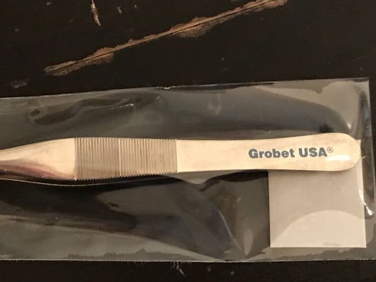 Grobet USA Long Wedge Curved Tip Tweezers - New in bag