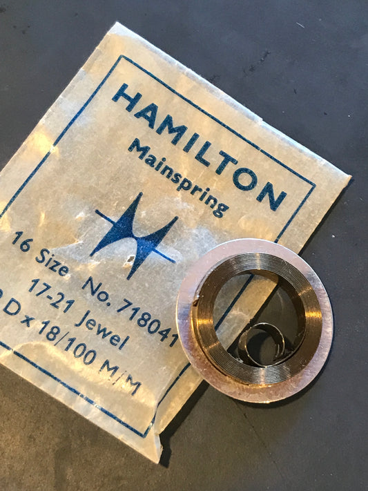 Hamilton Factory Mainspring for 16s 17-21j Factory No. 718041 (317) - Steel