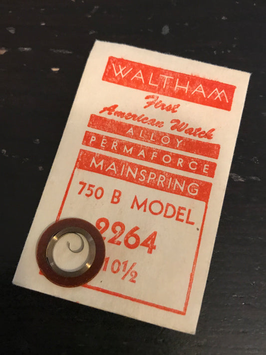 Waltham Factory Mainspring for 7½ ligne Model 750B No. 2264 - Alloy