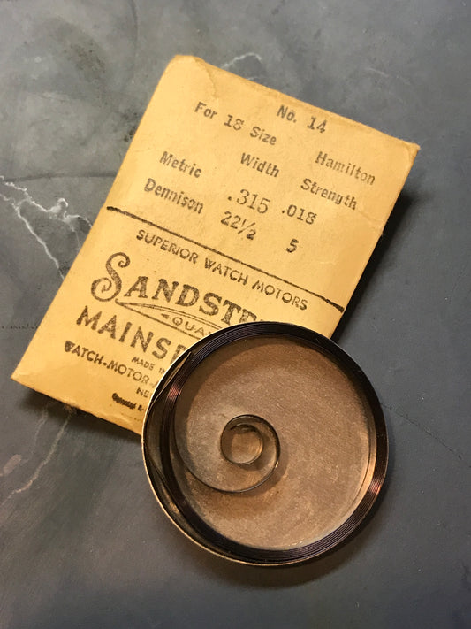 Sandsteel Mainspring for Hamilton 18s No. 14 - Steel