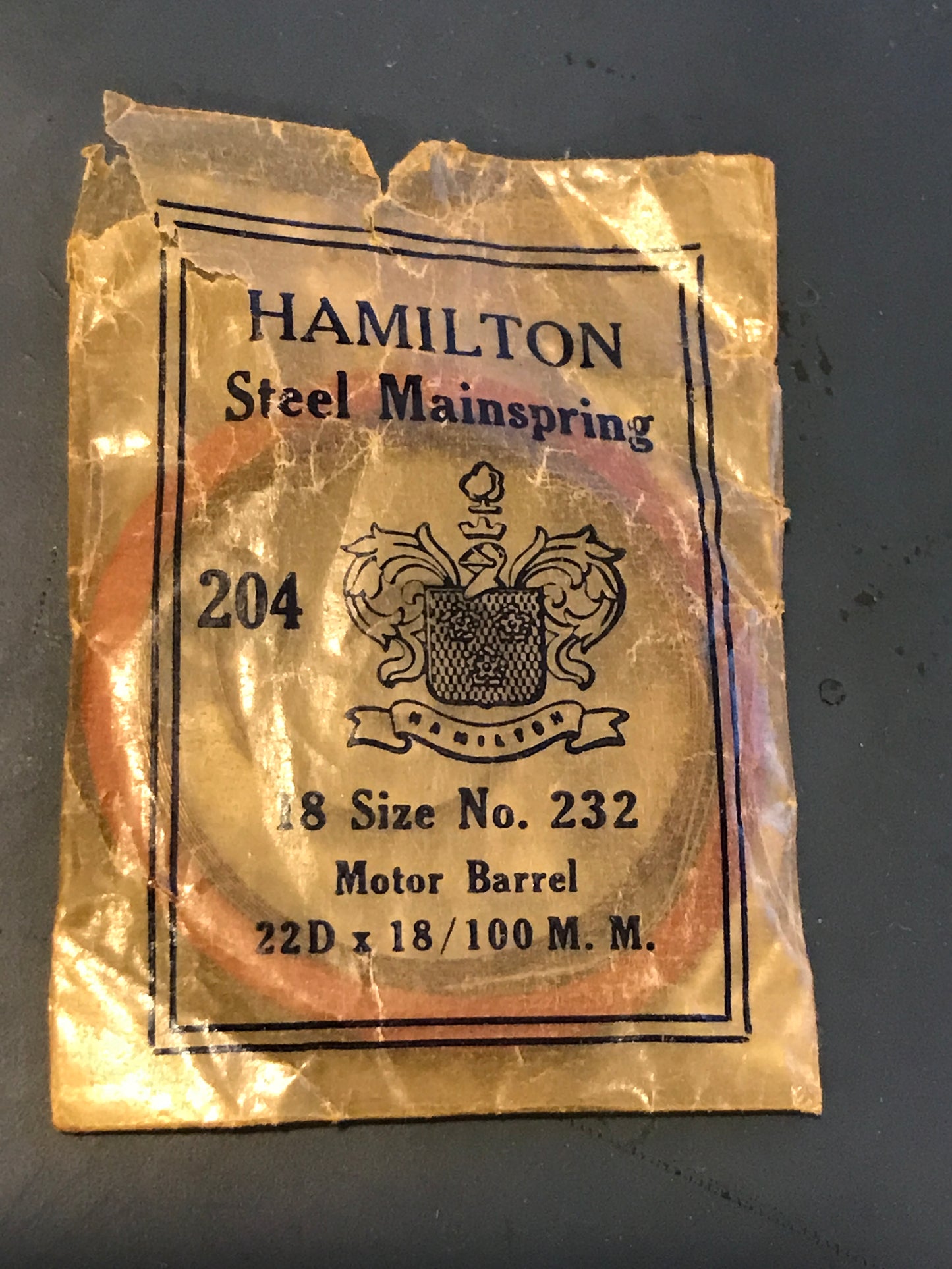 Hamilton 18s Factory Mainspring No. 232 - Steel