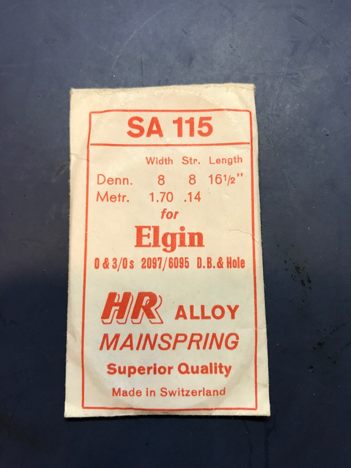 HR Mainspring SA115 for Elgin 0s & 3/0s #2097 - Alloy