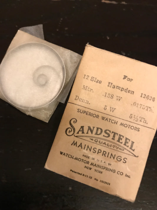 Sandsteel Mainspring for Hampden 12s #12696 - Steel