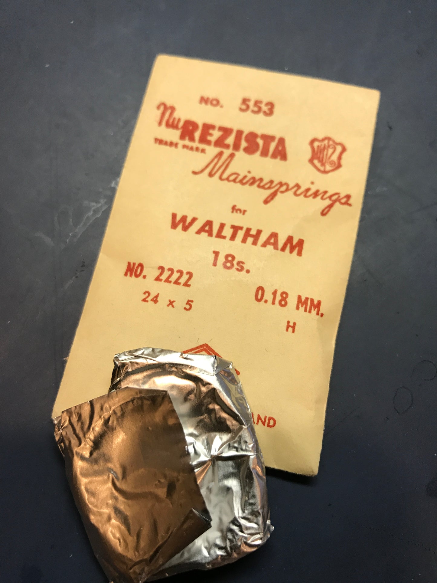 NuRezista Mainspring #553 for 18s Waltham Factory No. 2222 - Steel