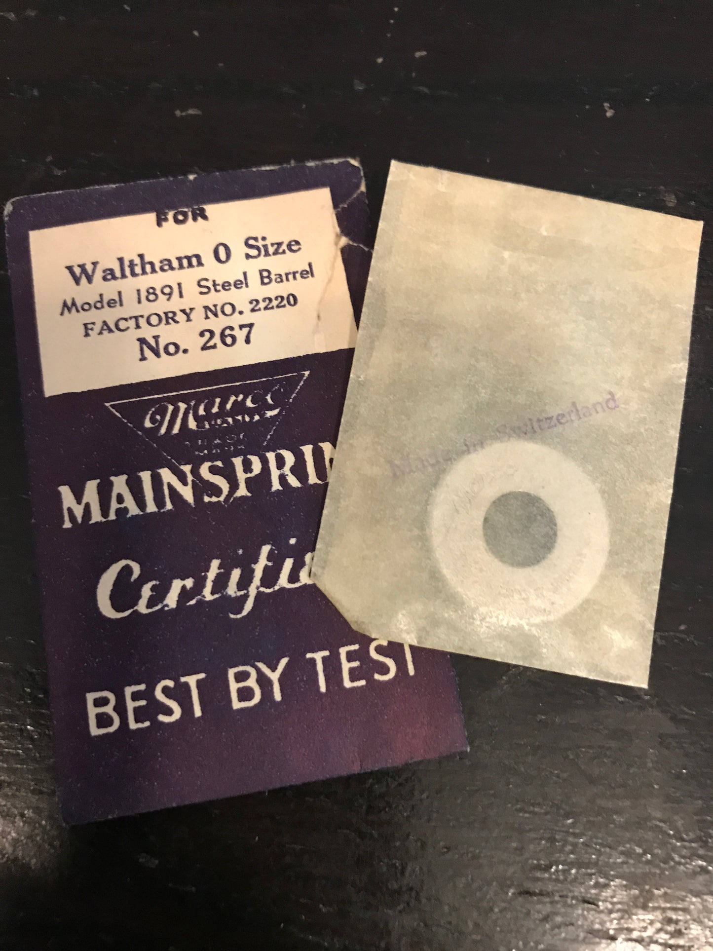 Marco Mainspring #267 for 0s Waltham Factory No. 2220 - Steel