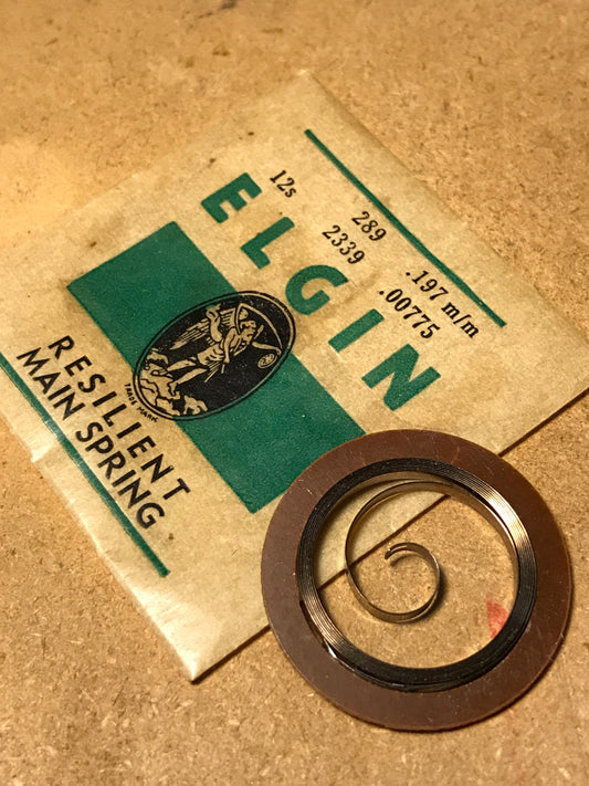 Elgin Factory Mainspring for 12s No. 2339 - Steel