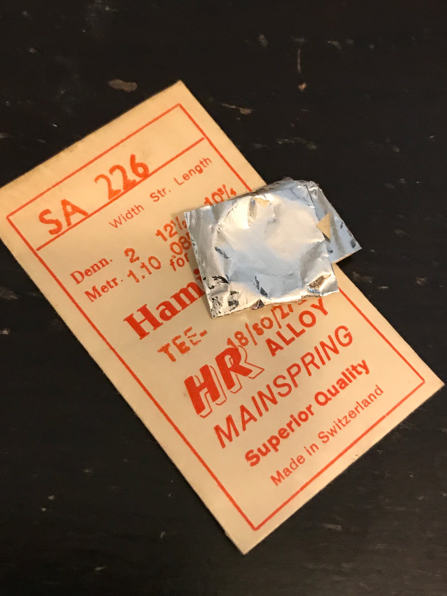HR Mainspring SA226 for Hamilton 18/0s #2721 / 718501 - Alloy