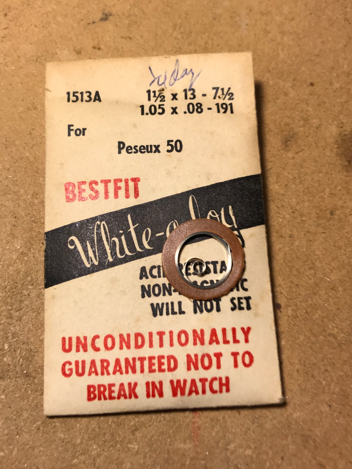 BESTFIT Mainspring 1513A for Peseaux caliber 50 - Alloy