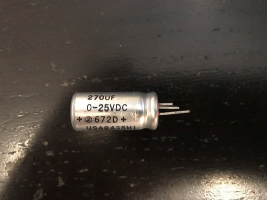 5 x 270uf 25v Sprague 672D Radial Aluminum Electrolytic Capacitors - New