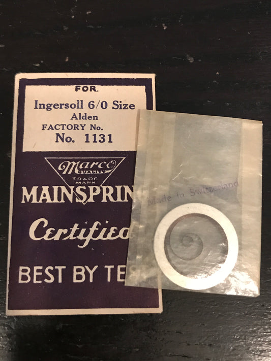 Marco Mainspring #1131 for 6/0s Ingersoll Alden Wrist Watch - Steel