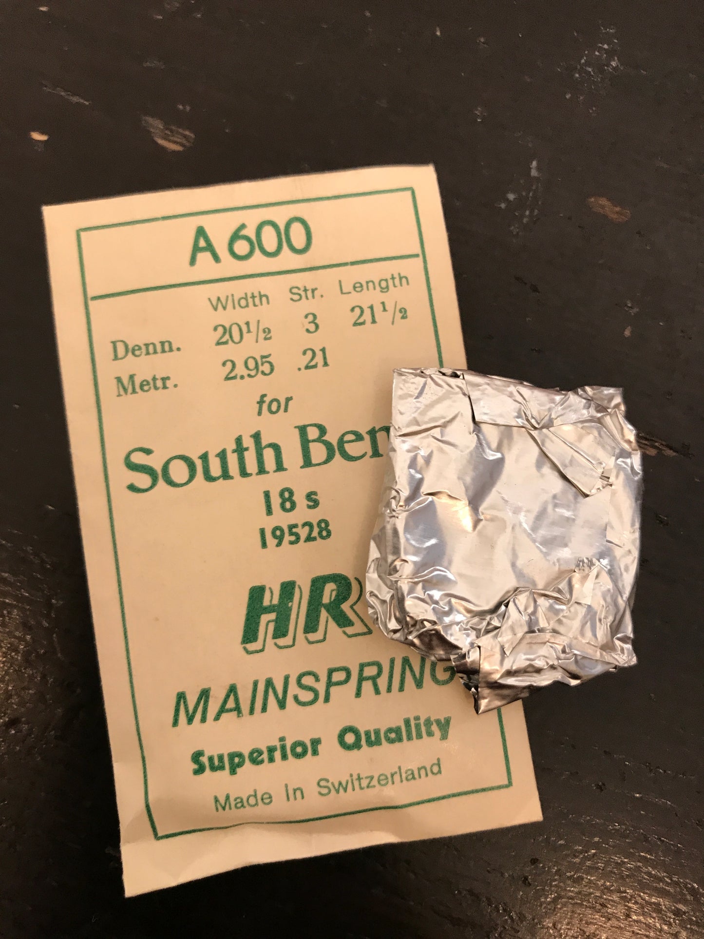 HR Mainspring A600 for 18s South Bend #19528 - Steel