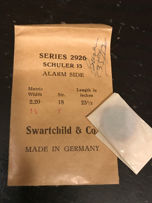 Swartchild ALARM Mainspring for Schuler 15 Alarm Clock