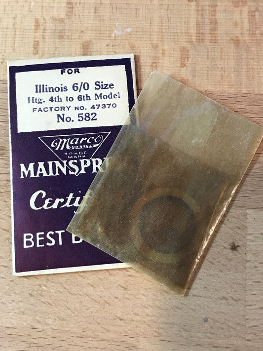Marco Mainspring #582 for Illinois 6/0s Factory No. 47370 - Steel