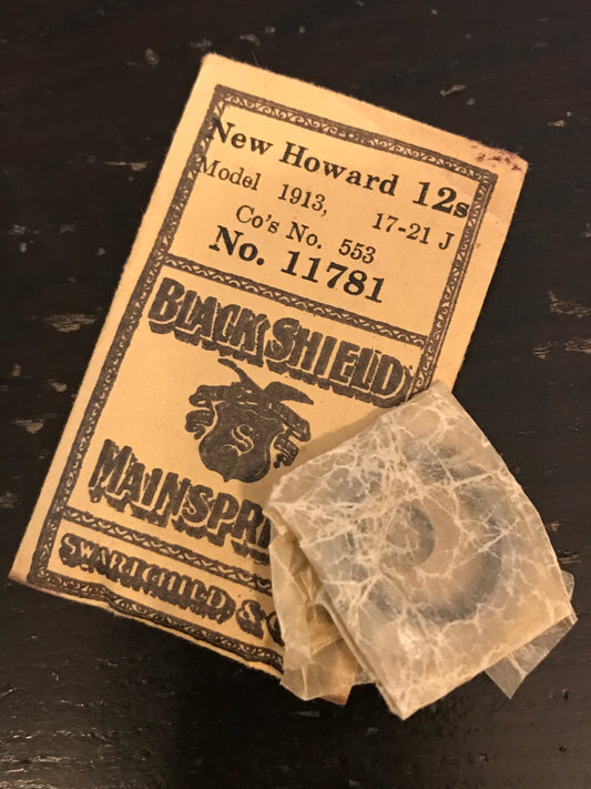 Swartchild Black Shield Mainspring for Howard 12s #553 - Steel