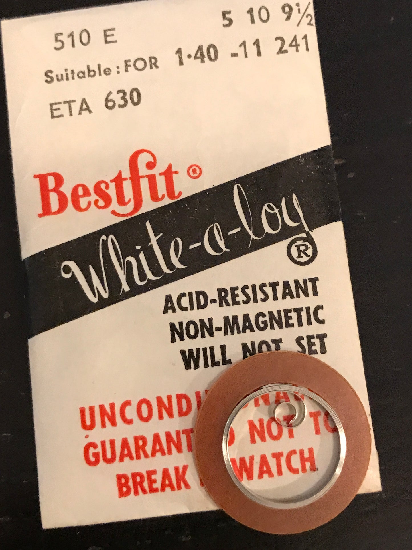 BESTFIT Mainspring 510E for ETA caliber 387, 411, 412, 630 - Alloy