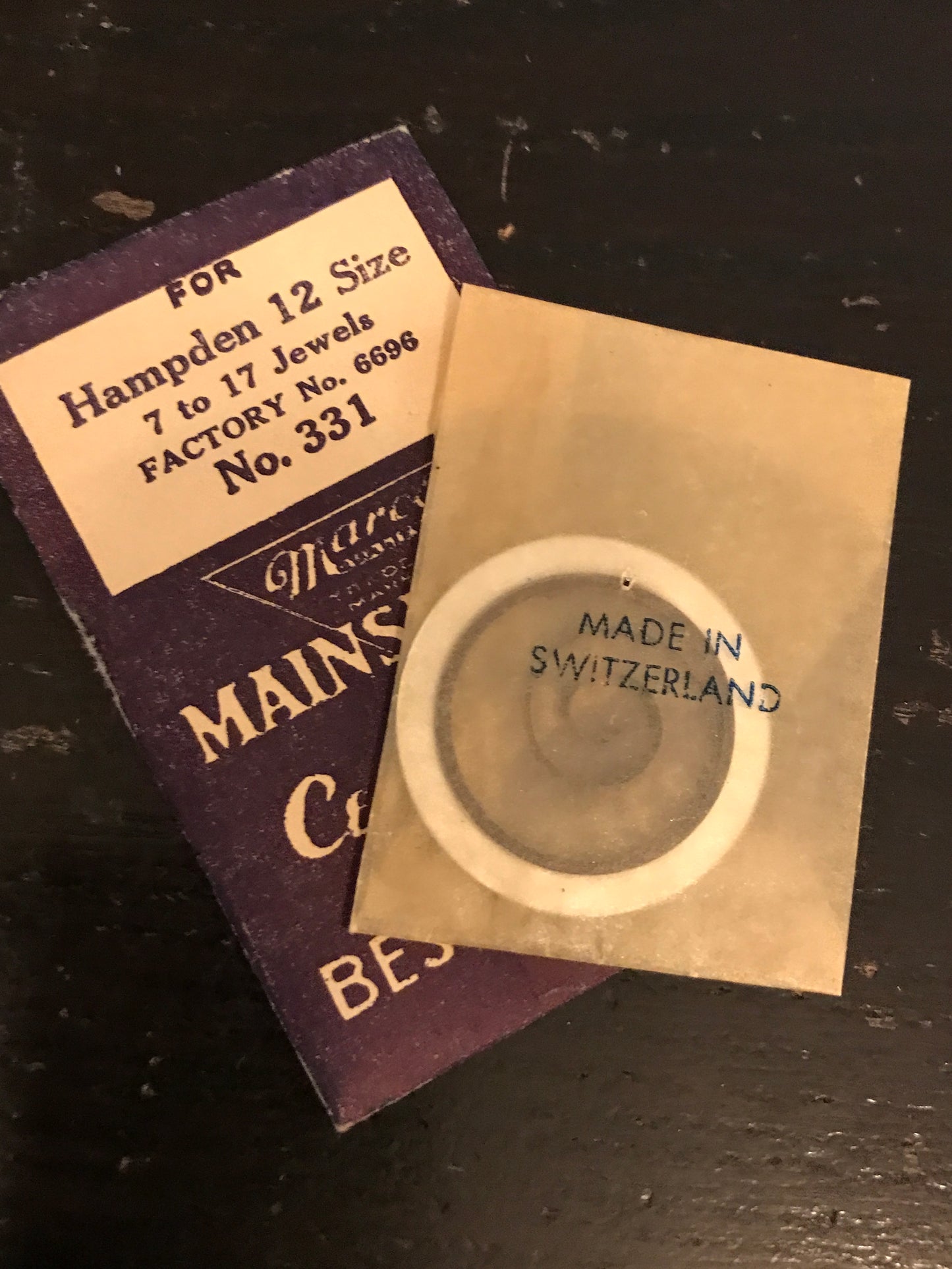 Marco Mainspring #331 for 12s Hampden Pocket Watch #6696