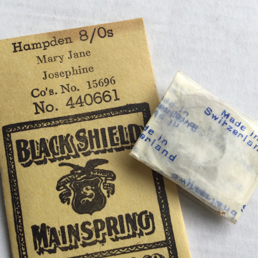 Swartchild Black Shield Mainspring for Hampden 8/0s #15696 - Steel