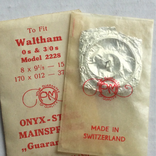 PM Mainspring for Waltham 0s & 3/0s #2228 - ONYX Steel