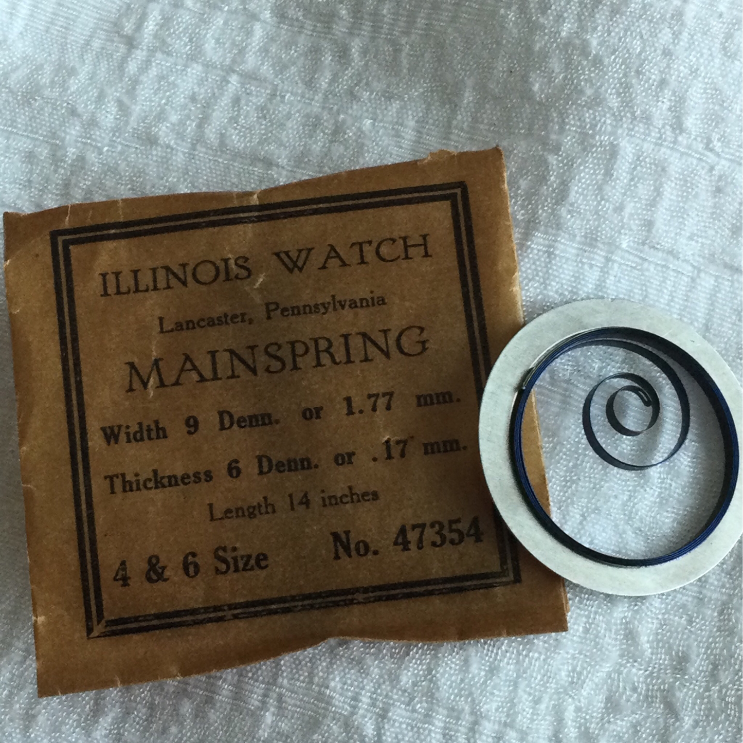 Illinois Factory Mainspring #47354 for 4s & 6s Models - Steel