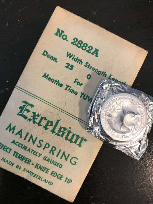 Excelsior #2882A TIME Mainspring for Mauthe TUW 34 Alarm / Travel Clocks